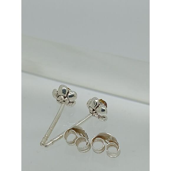 Vintage Estate Jewelry NOS .925 Sterling Silver Purple Rose Crystal Earrings - Picture 8 of 11